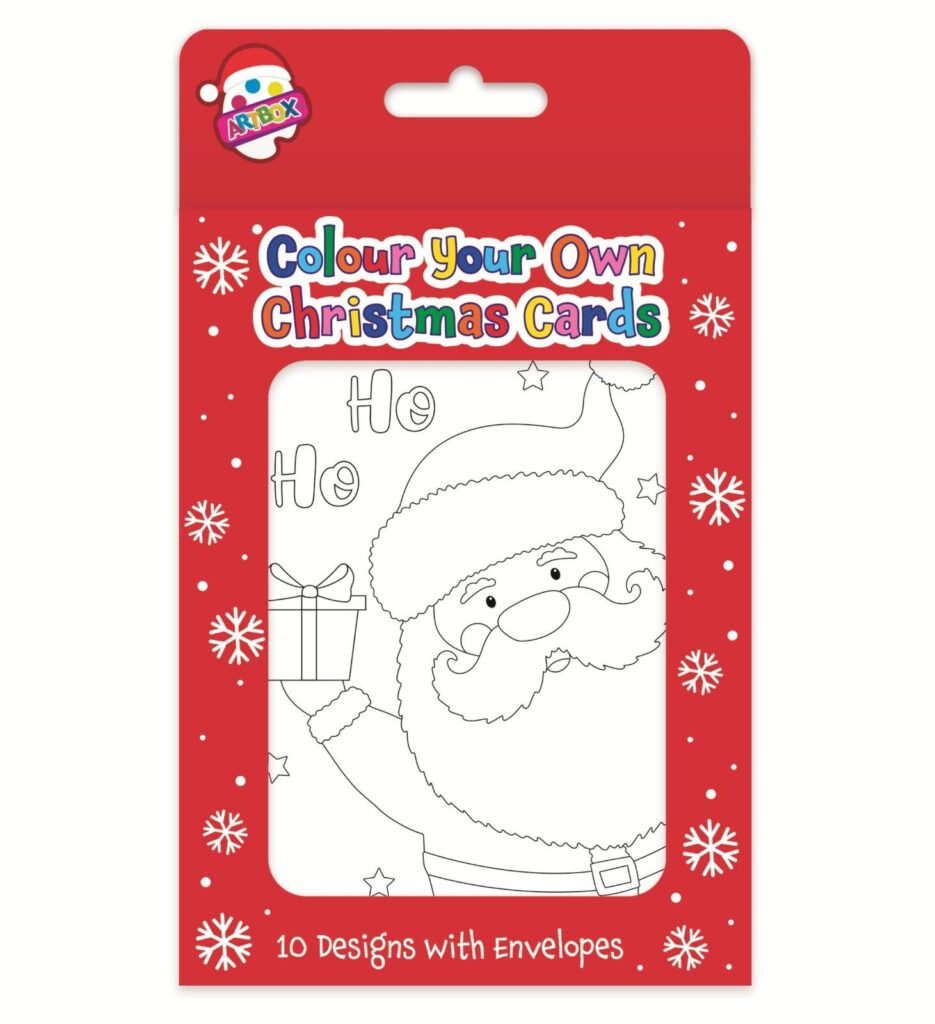 Colour your own christmas cards pack of 10