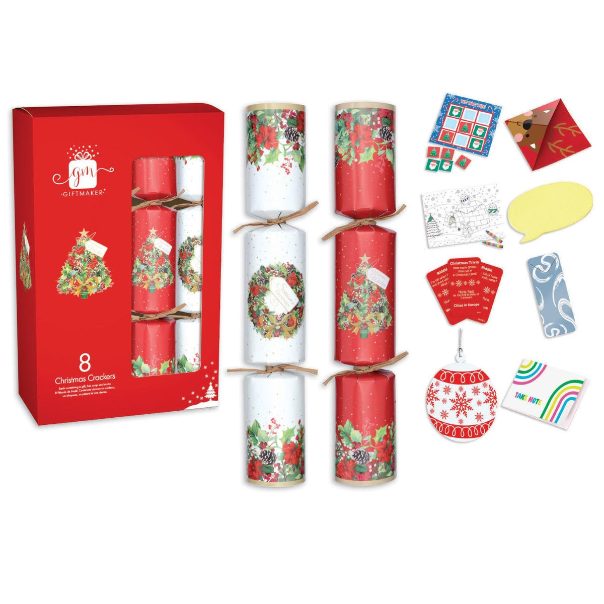 11 inch red christmas crackers ECO friendly