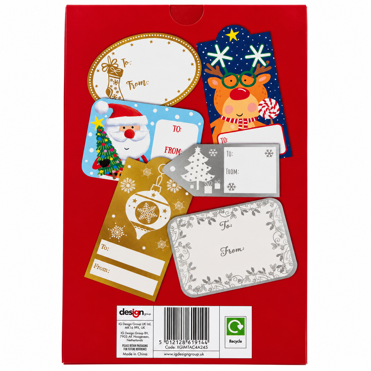 100 self-adhesive christmas gift labels
