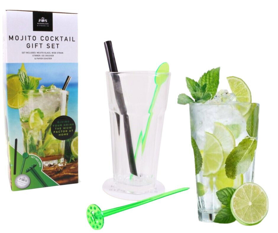 Mojito cocktail glass & accessories gift set