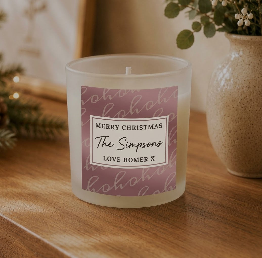 Personalised Ho Ho Ho candle jar
