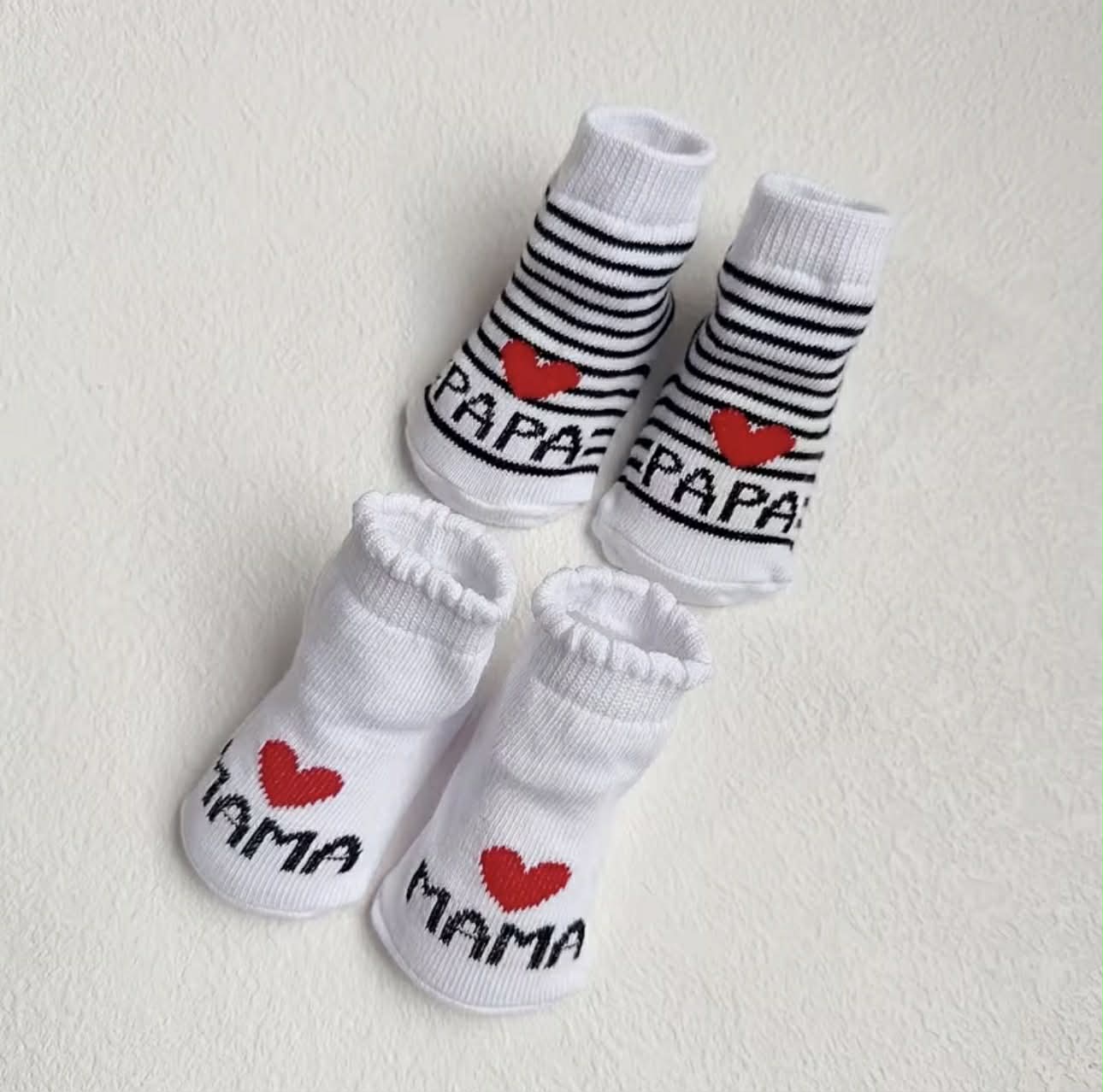 Two Pairs Love Dad and Mom Socks