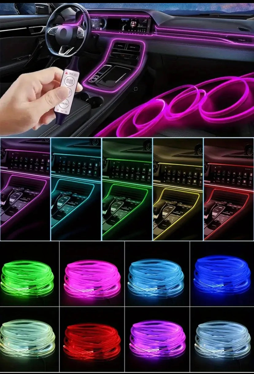 5m automotive LED interior decorative lights with multi-mode RGB neon car DIY unique styling atmosphere lighting