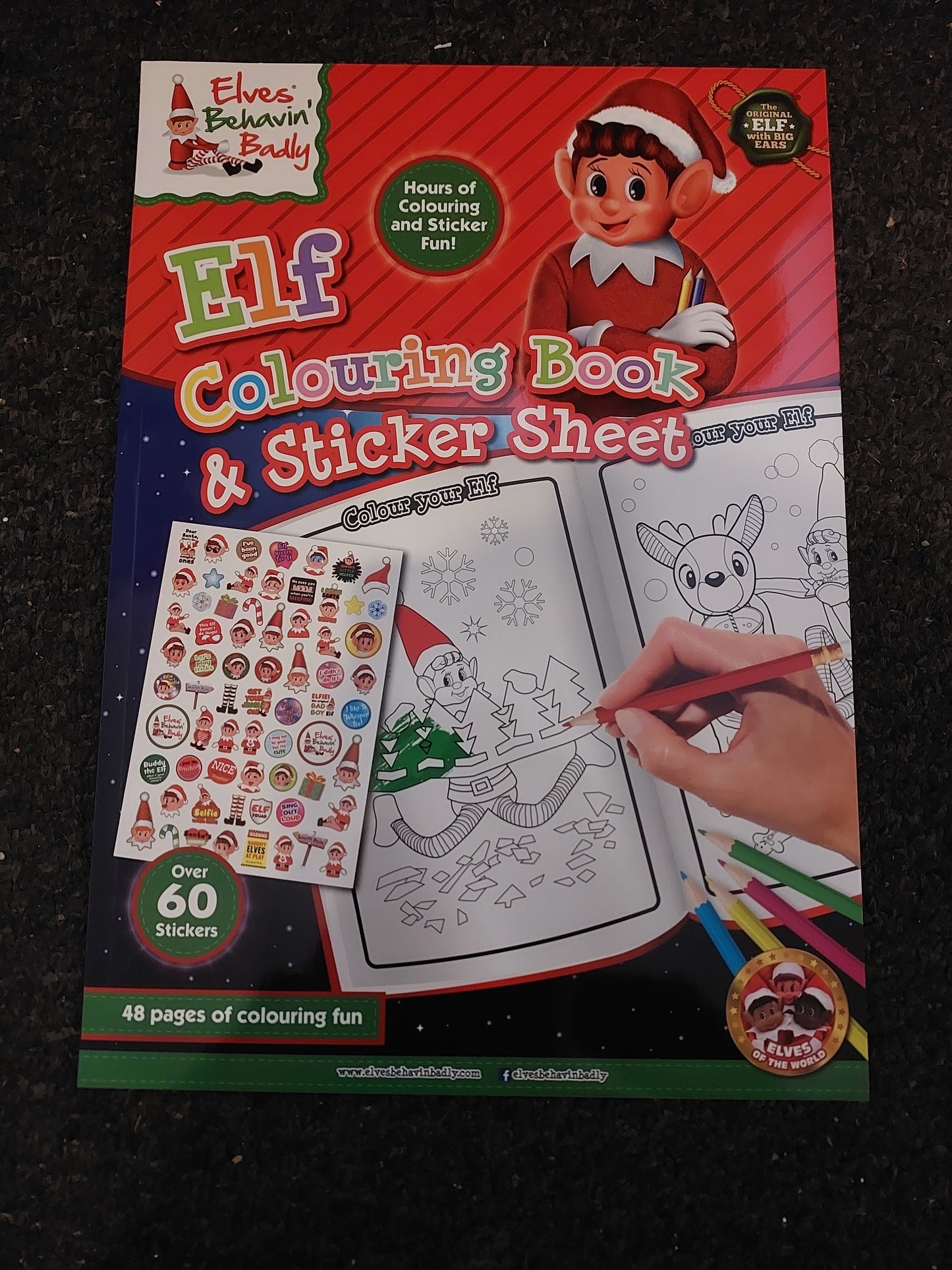 XL ELF COLOURING BOOK & STICKER SHEET
