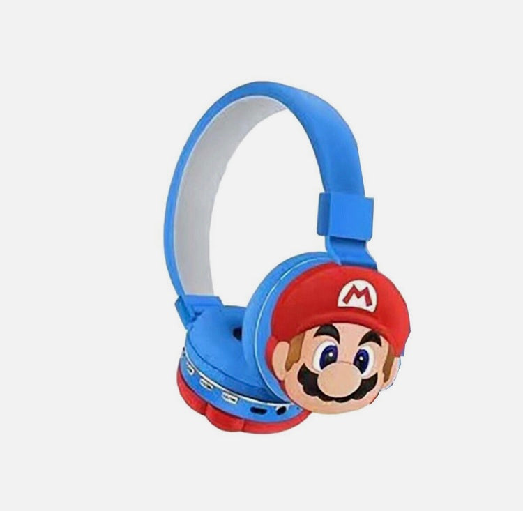 Blue Mario wireless headphones