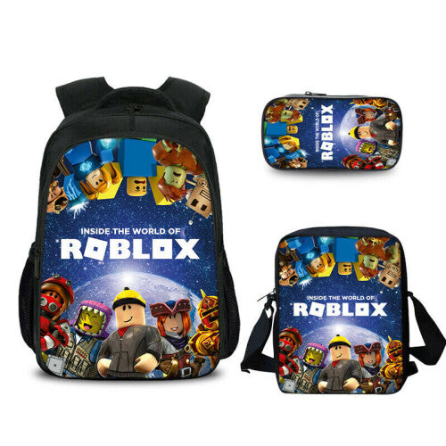 3pcs Kid Roblox Backpack Crossbody Bag Pencil Case School Bag