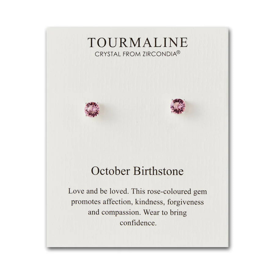 October (Tourmaline) Birthstone Earrings