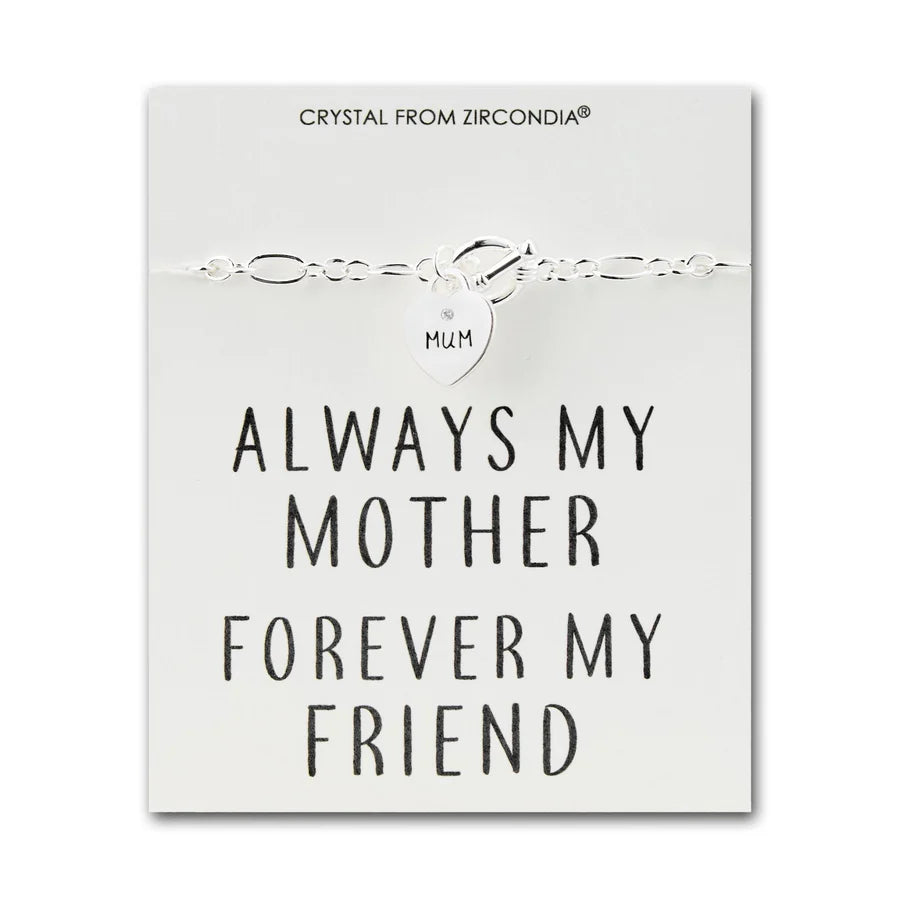 Mum Charm Bracelet with Quote Card Created with Zircondia® Crystals