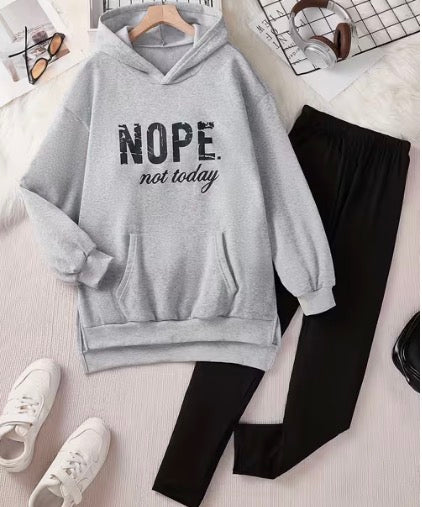 Girls “Nope Not Today” Hoodie & Leggings