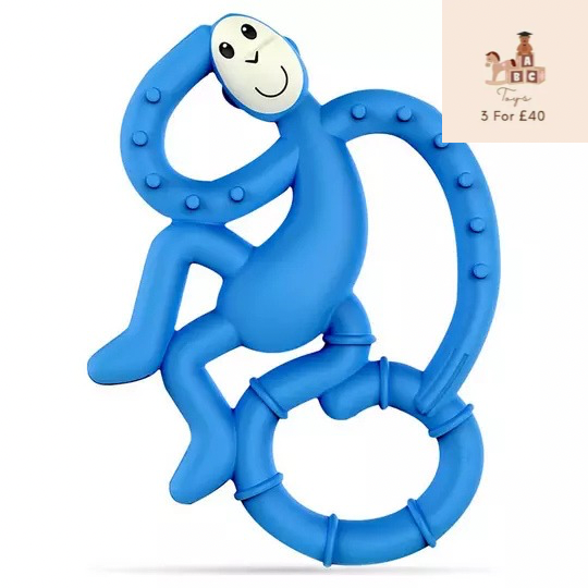 Matchstick Monkey Mini Monkey Teether - Blue