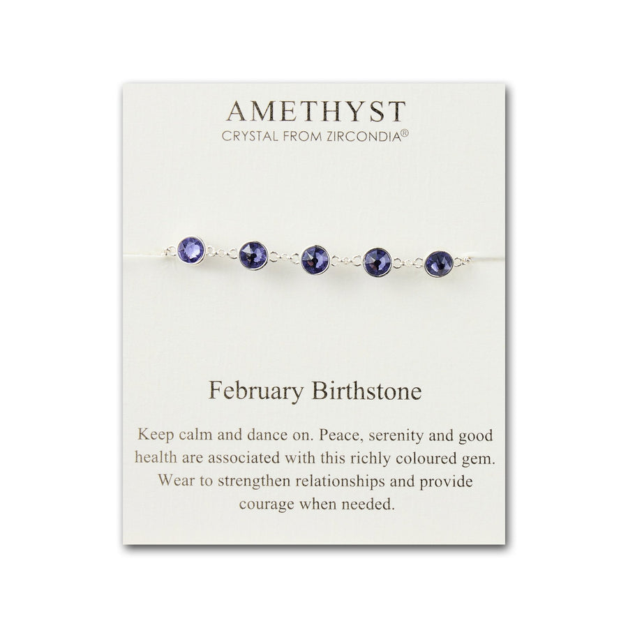 February Birthstone Bracelet Created with Amethyst Zircondia