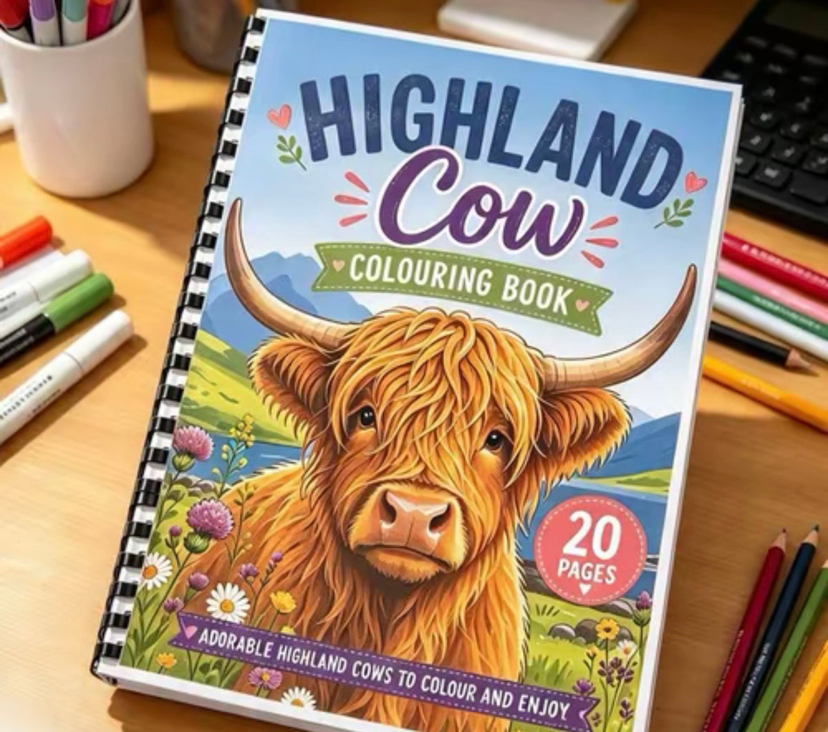 Highland Cow Colouring Book