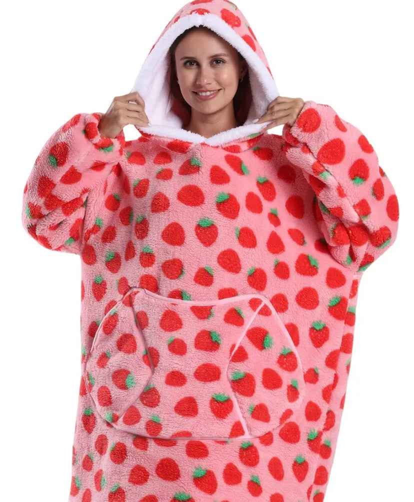 Womens Plus Size Long Sleeve hoodie blanket