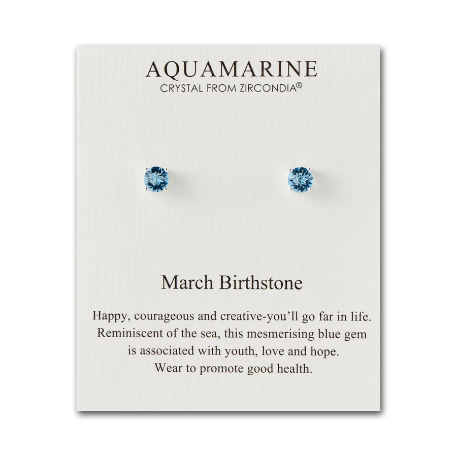March (Aquamarine) Birthstone Earrings for
