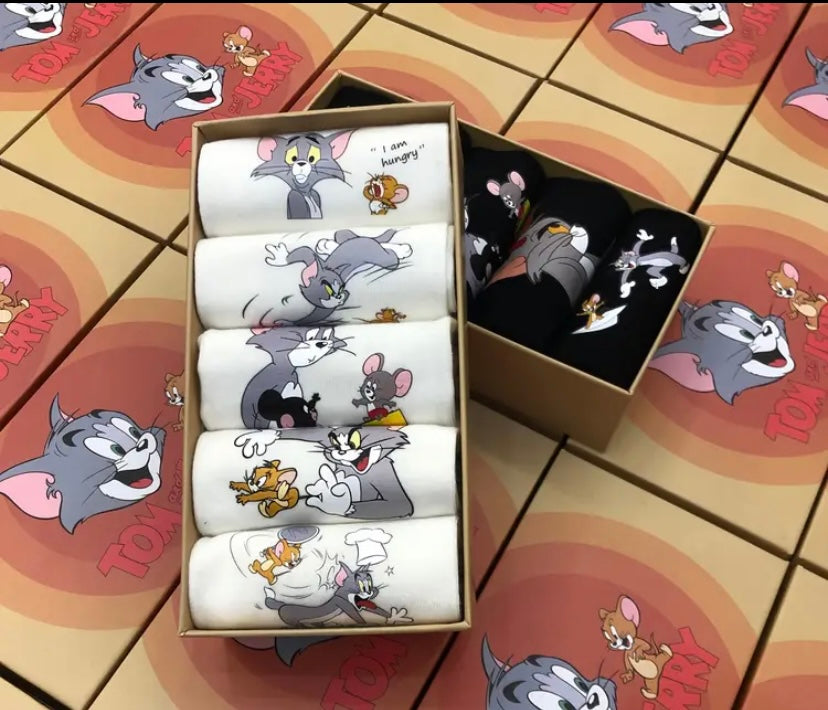 5pc Tom n Jerry ladies socks