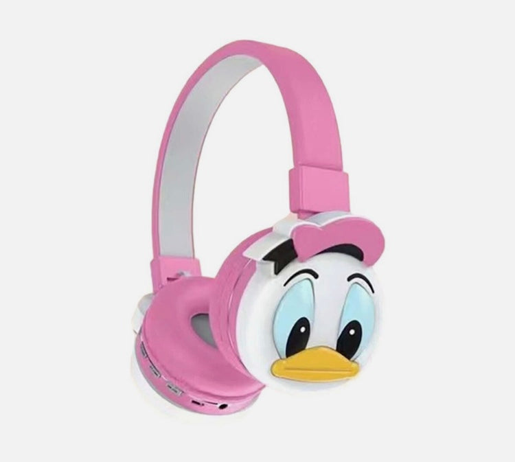 Pink Daisy Duck wireless headphones