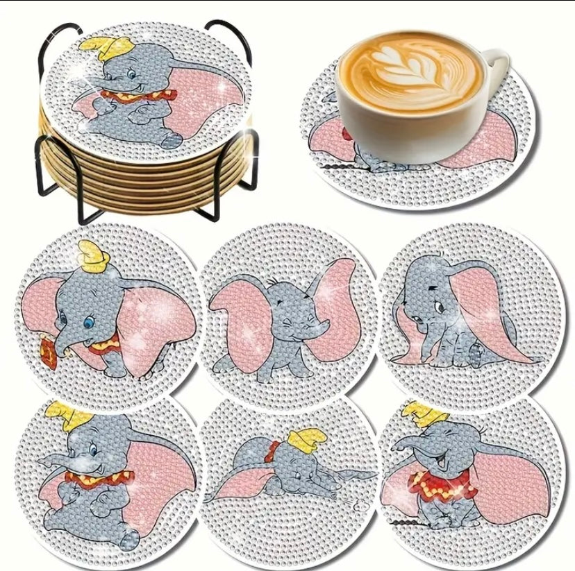 6pc dumbo Dimond art coasters