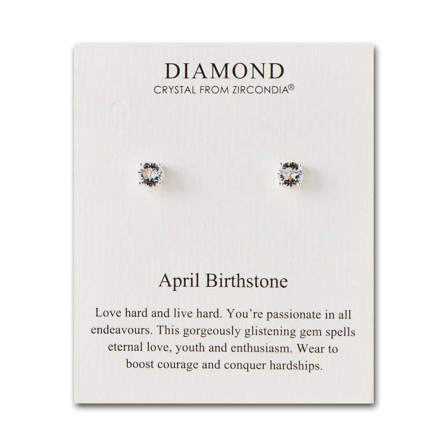 April (Diamond) Birthstone Earrings