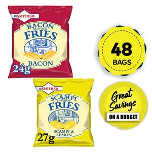 Smiths Snacks Savoury Bacon Scampi Fries Bundle Mix 48 Bags