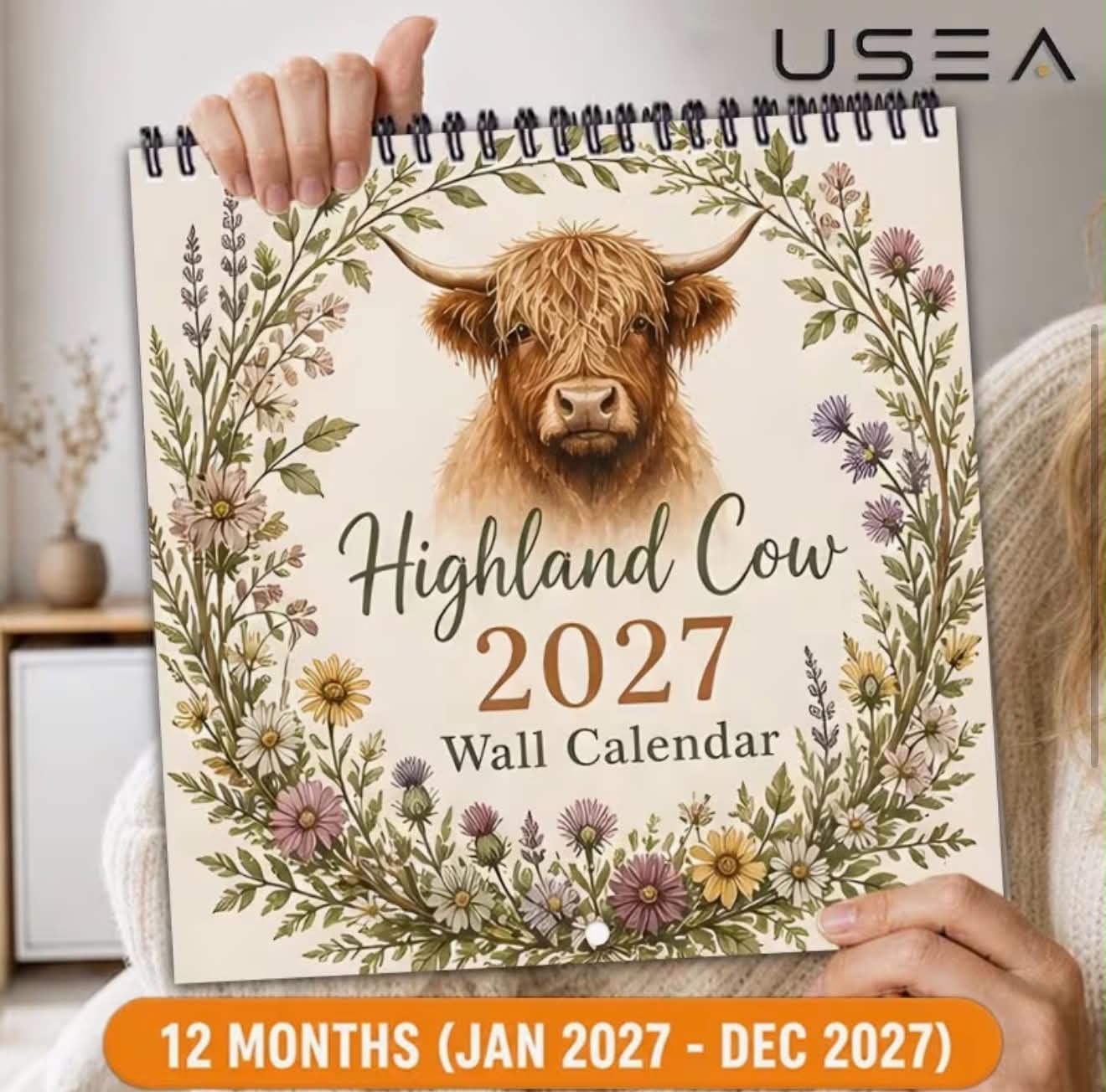 Highland Cow Wall Calendar