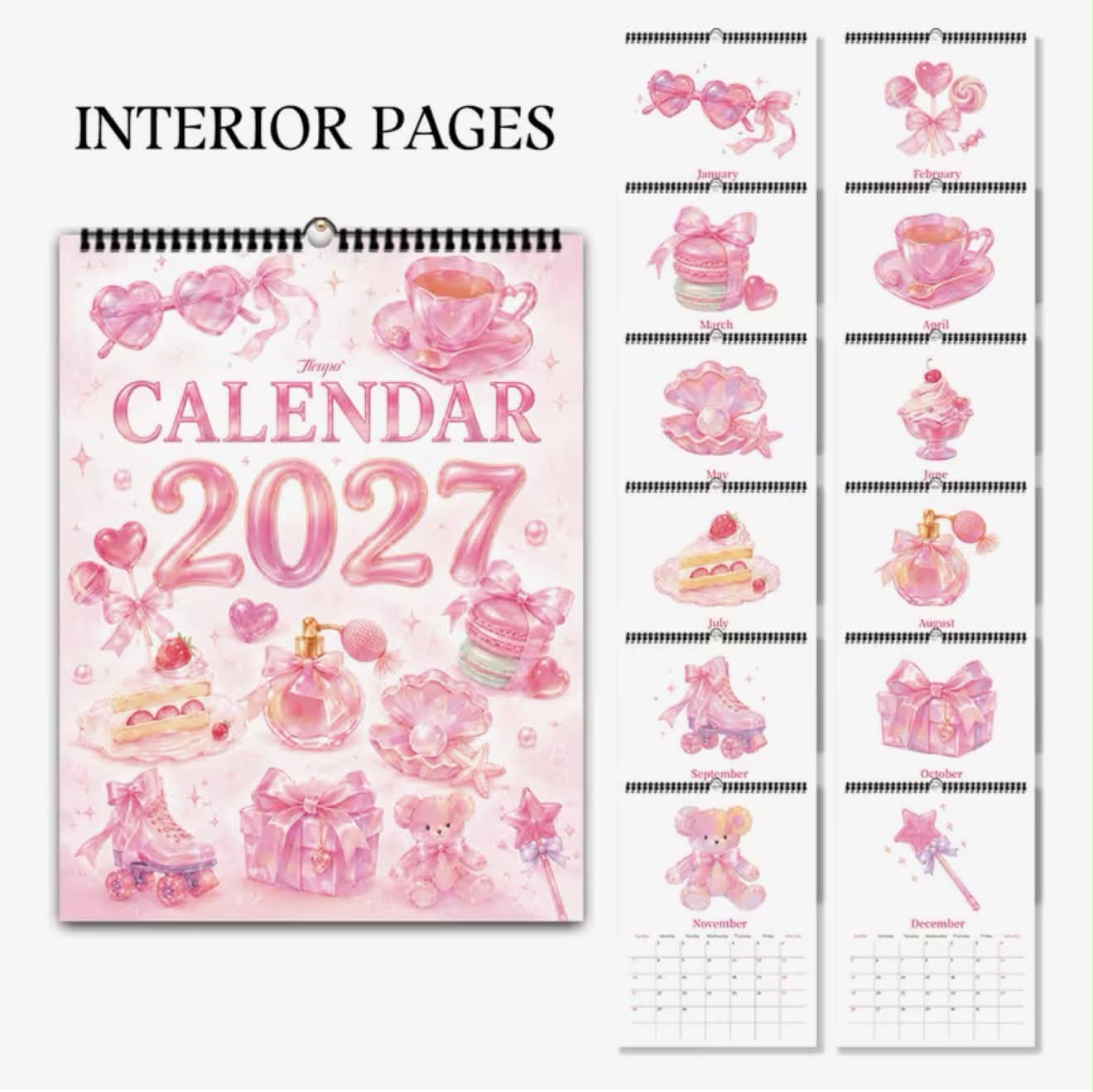 Pink Macaron 2027 Calendar