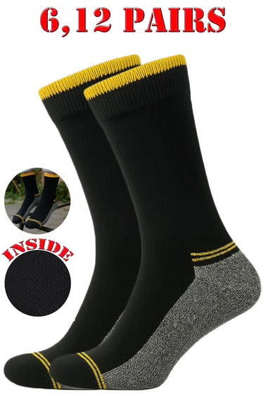 Men’s Diabetic Socks – Non-Elastic, Cushioned Sole(6 or 12 Pairs)