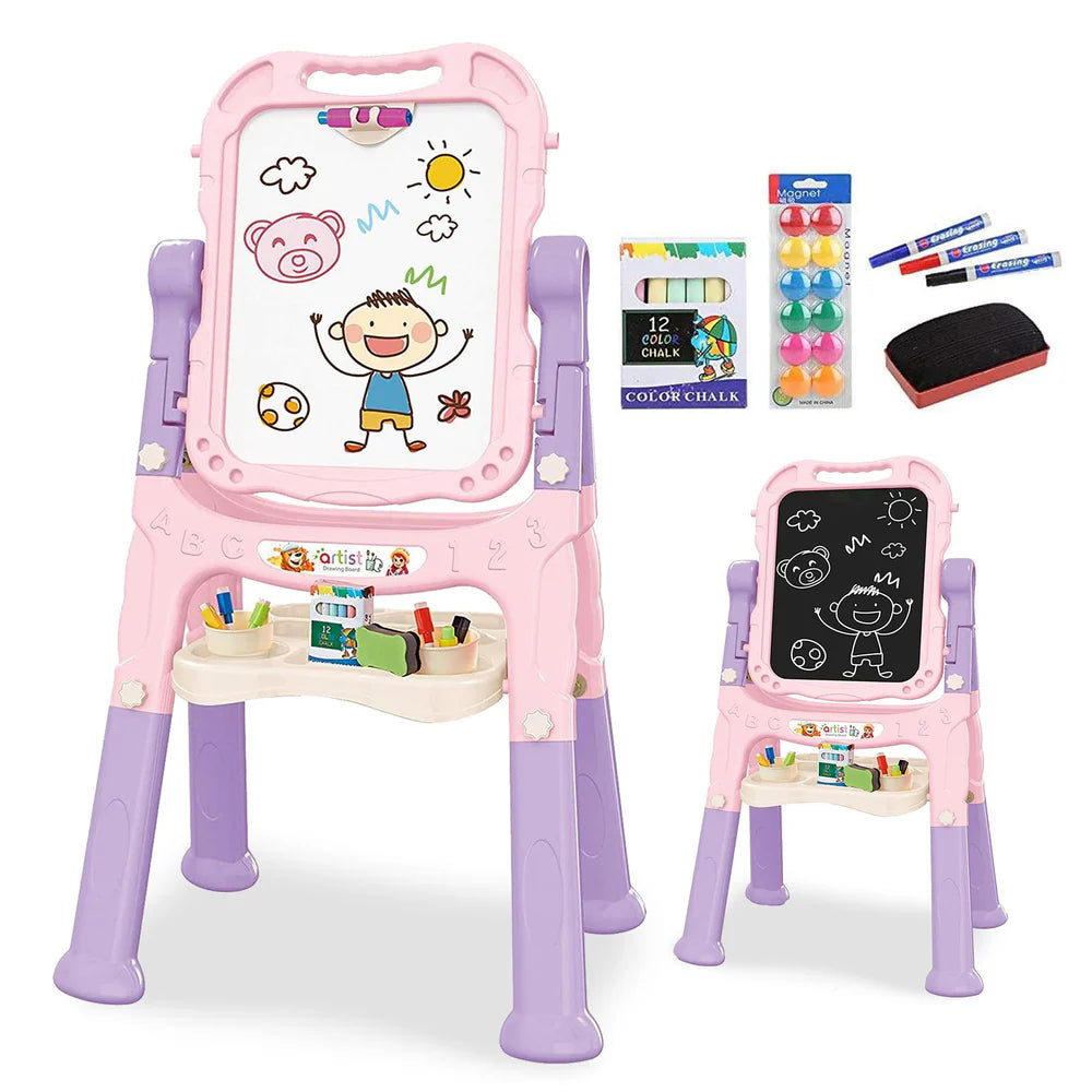 Pink Folding Double-Sided Magnetic Drawing Board