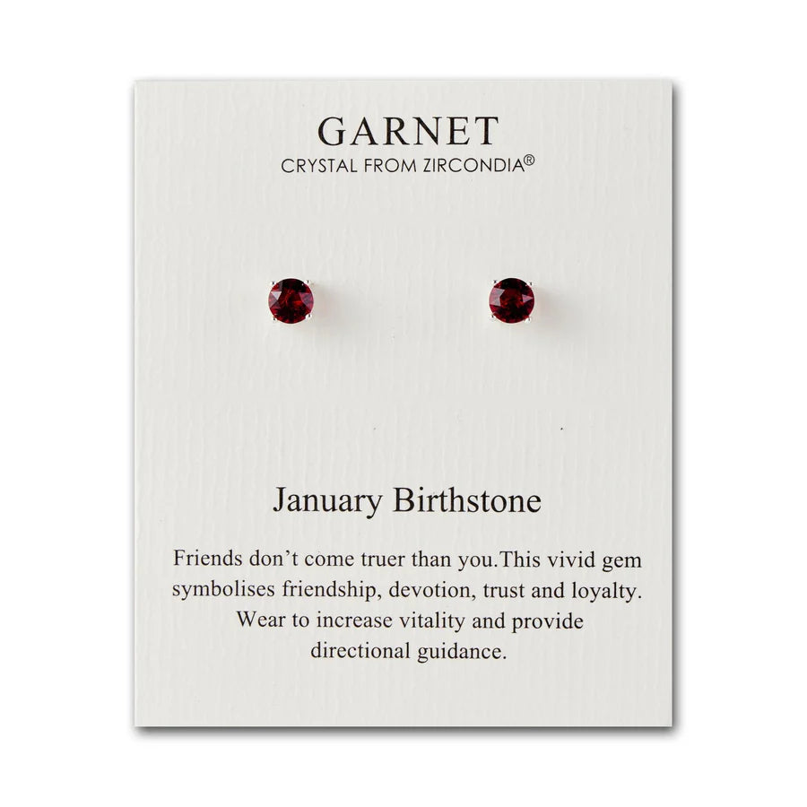 January (Garnet) Birthstone Earrings