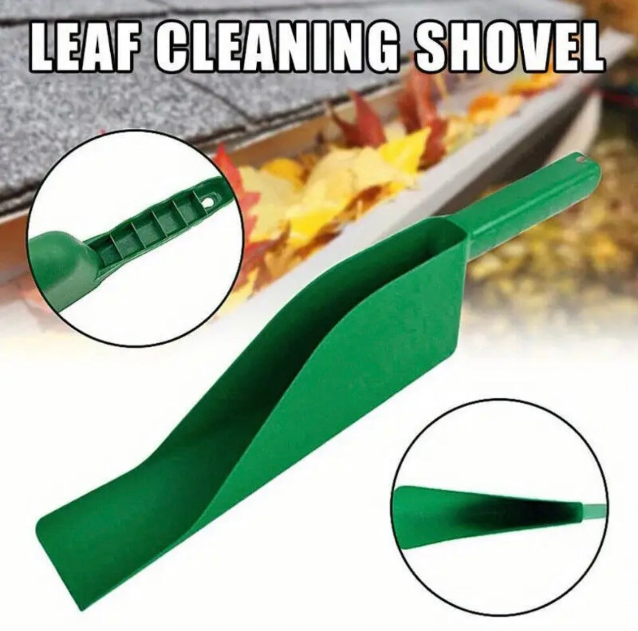 Durable Plastic Gutter Roof Cleaning Tool with Ergonomic Handle & Perforated Hook