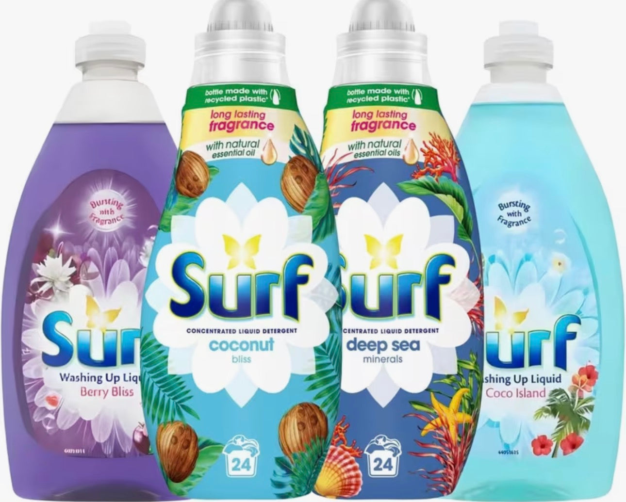 Surf Washing Up Liquid & Laundry Detergent Bundle 4 Pack