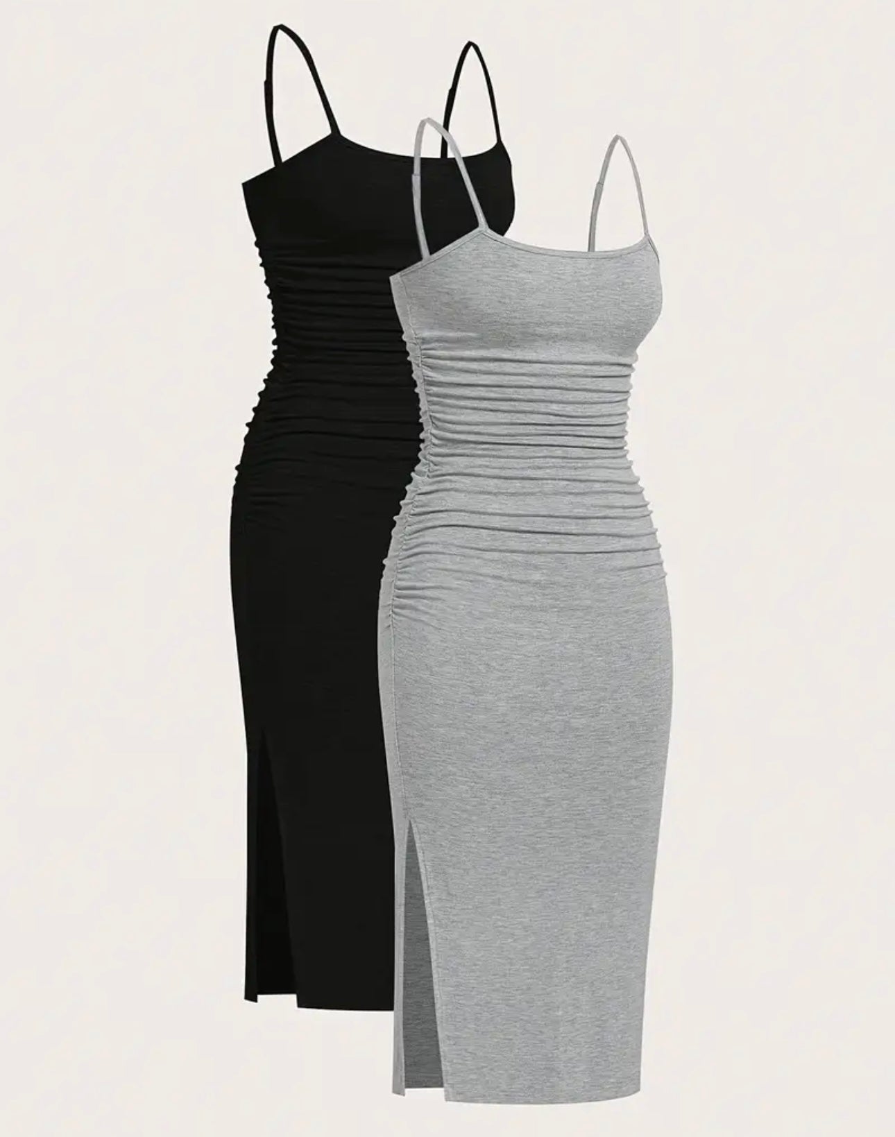 Women'S Summer Knitted Fitted Two-Piece Dress