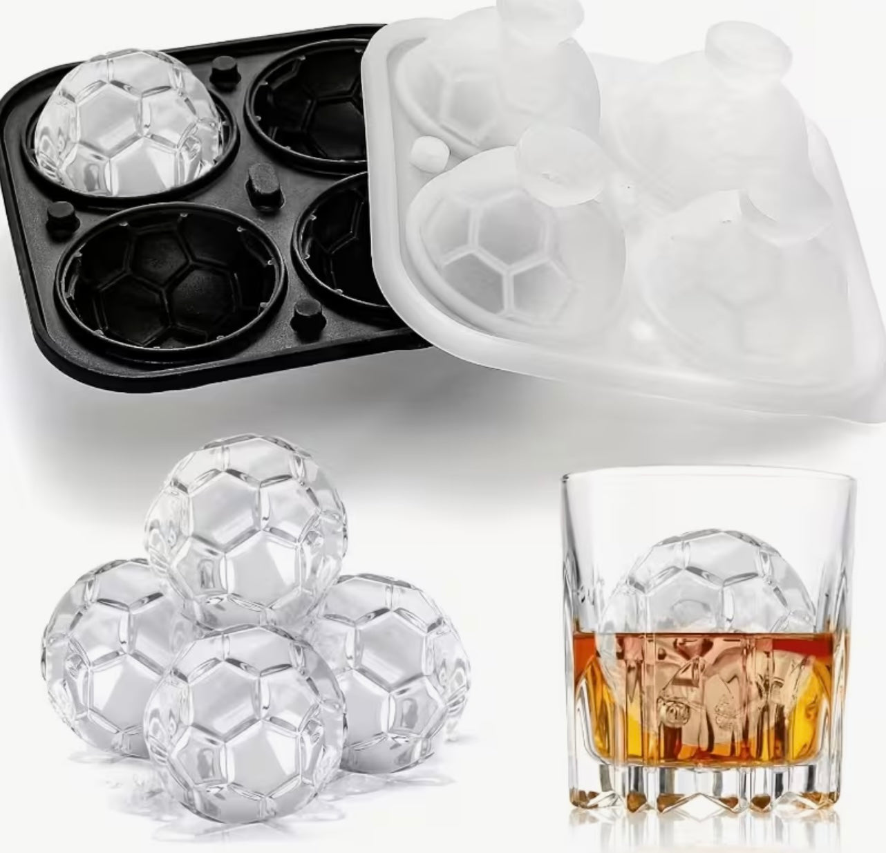 Round Ice Cube Mold Soccer Ball Shape