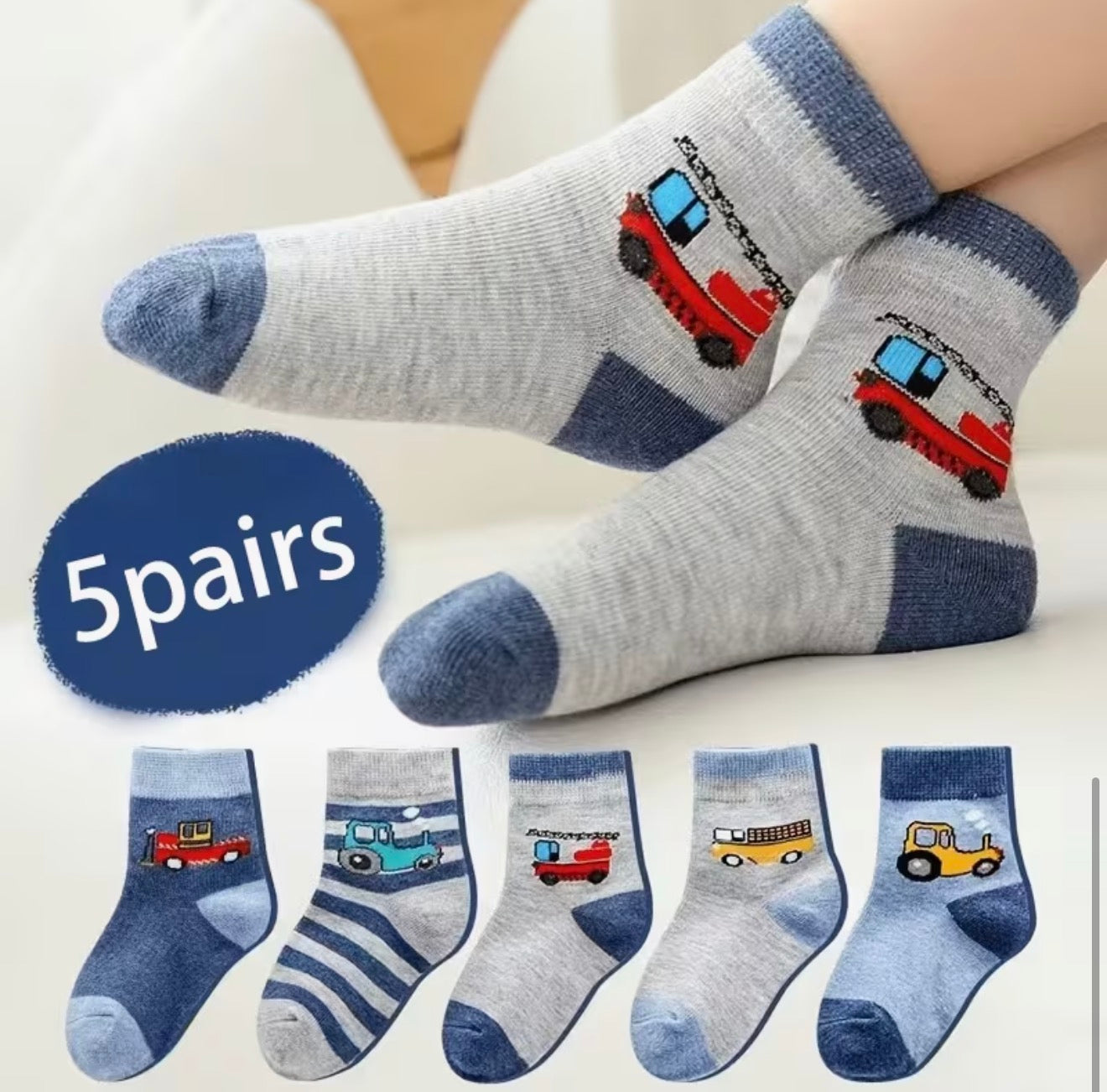 5 pairs of mix car socks