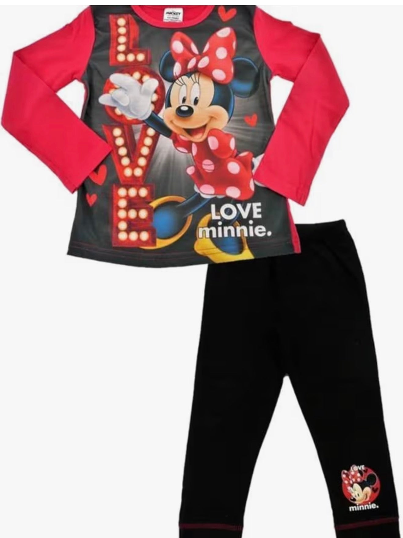 Disney Minnie Mouse LOVE Girls Pyjamas