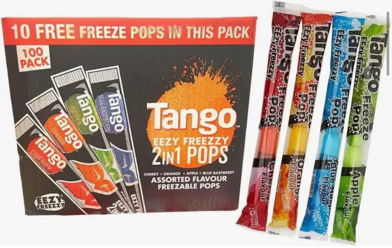 100 Tango Ice Poles Freeze Lollies