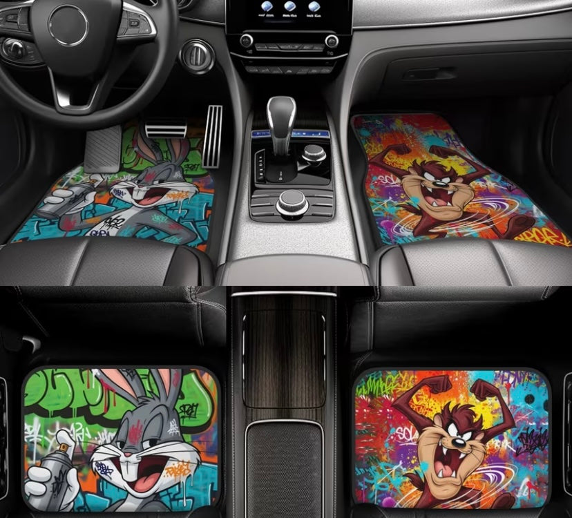 4pcs Looney Tunes Tasmanian Devil Bugs Bunny Car Floor Mats,