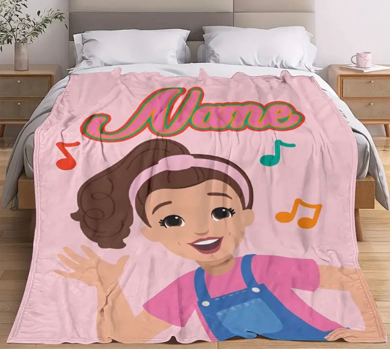 Personalized "Rachel" Musical Anime Flannel Blanket