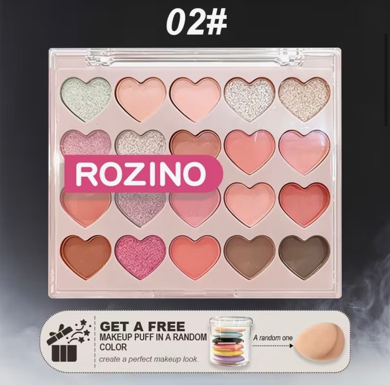 Sweetheart 20-Color Heart-Shaped Eyeshadow Palette