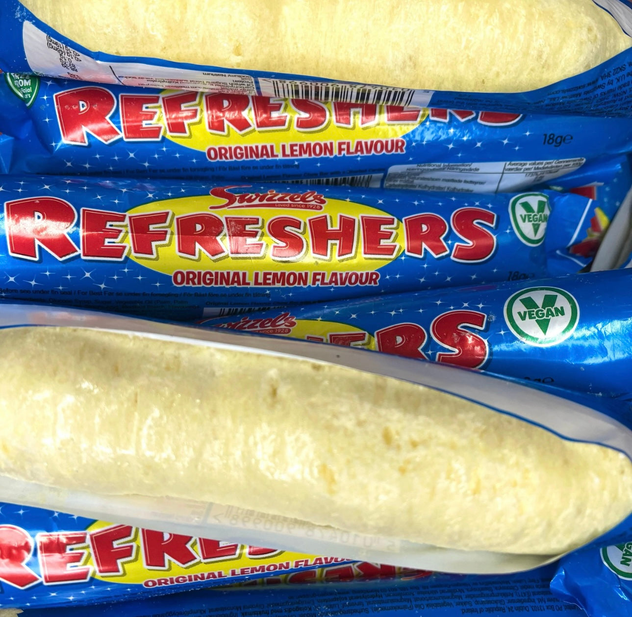 Refreshers Original Lemon Chew Bar - Freeze Dried Sweets - Vegan, Vegetarian & Halal