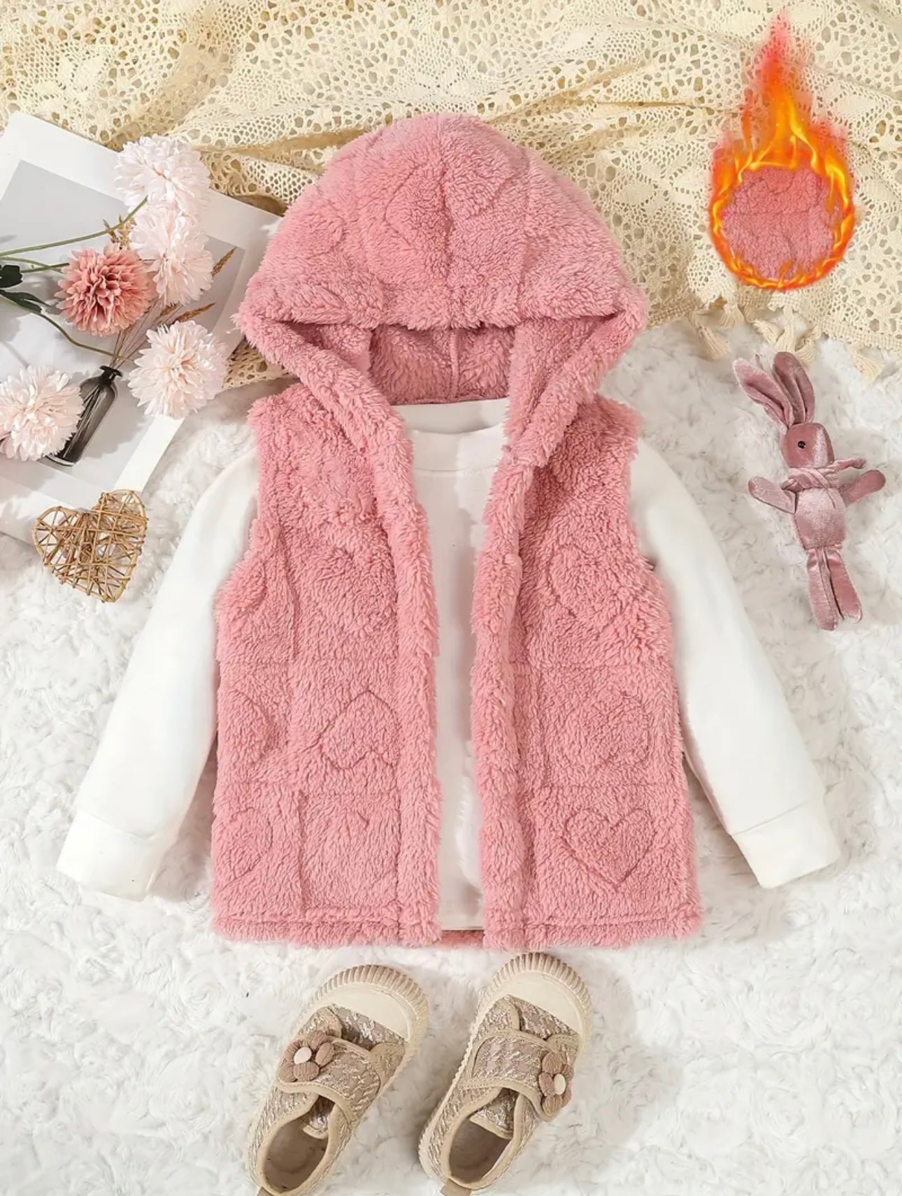GIRLS HOODED
SLEEVELESS JACKET