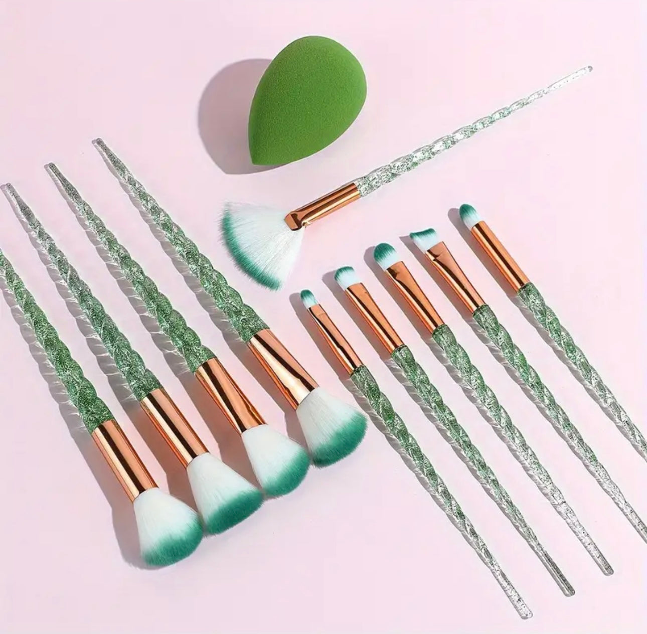 10pcs Crystal Wand Makeup Brush Set