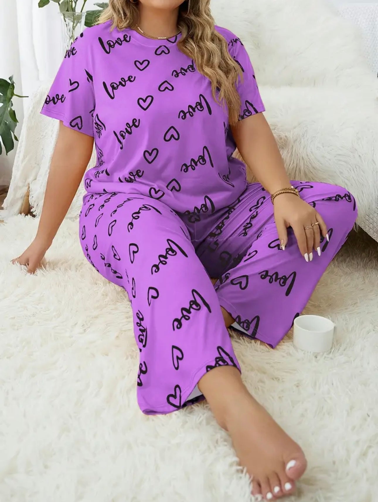 Women's Love Print Pyjamas