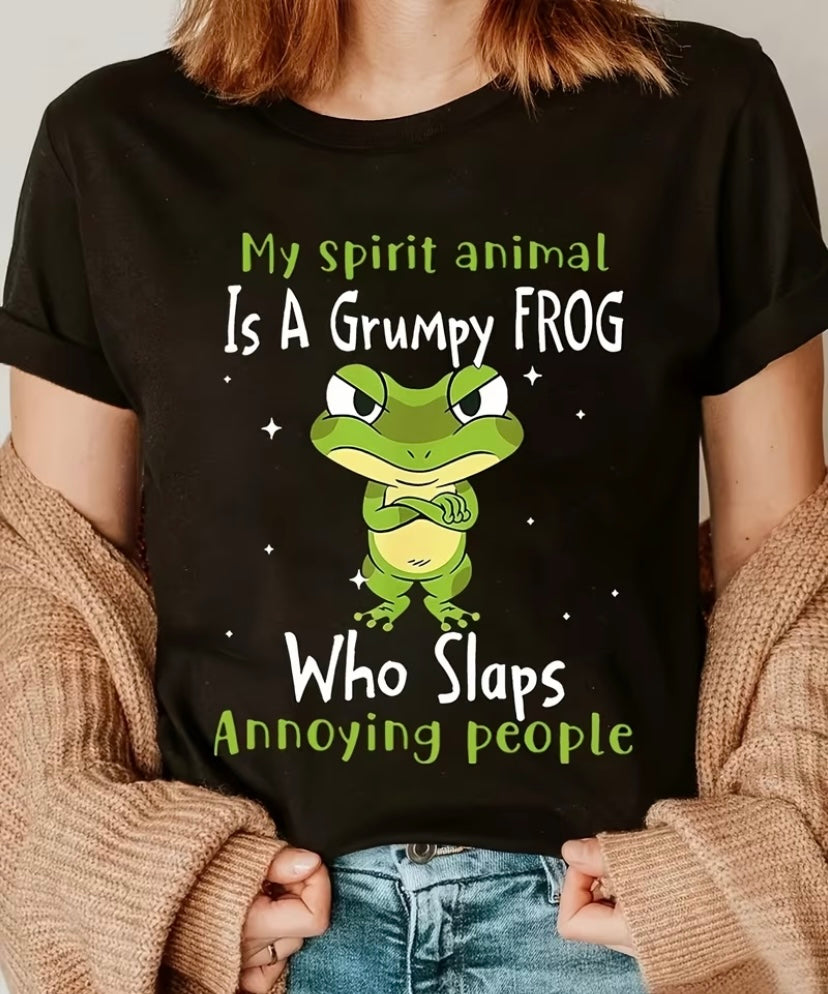My spirit animal is a grumpy frog ladies top