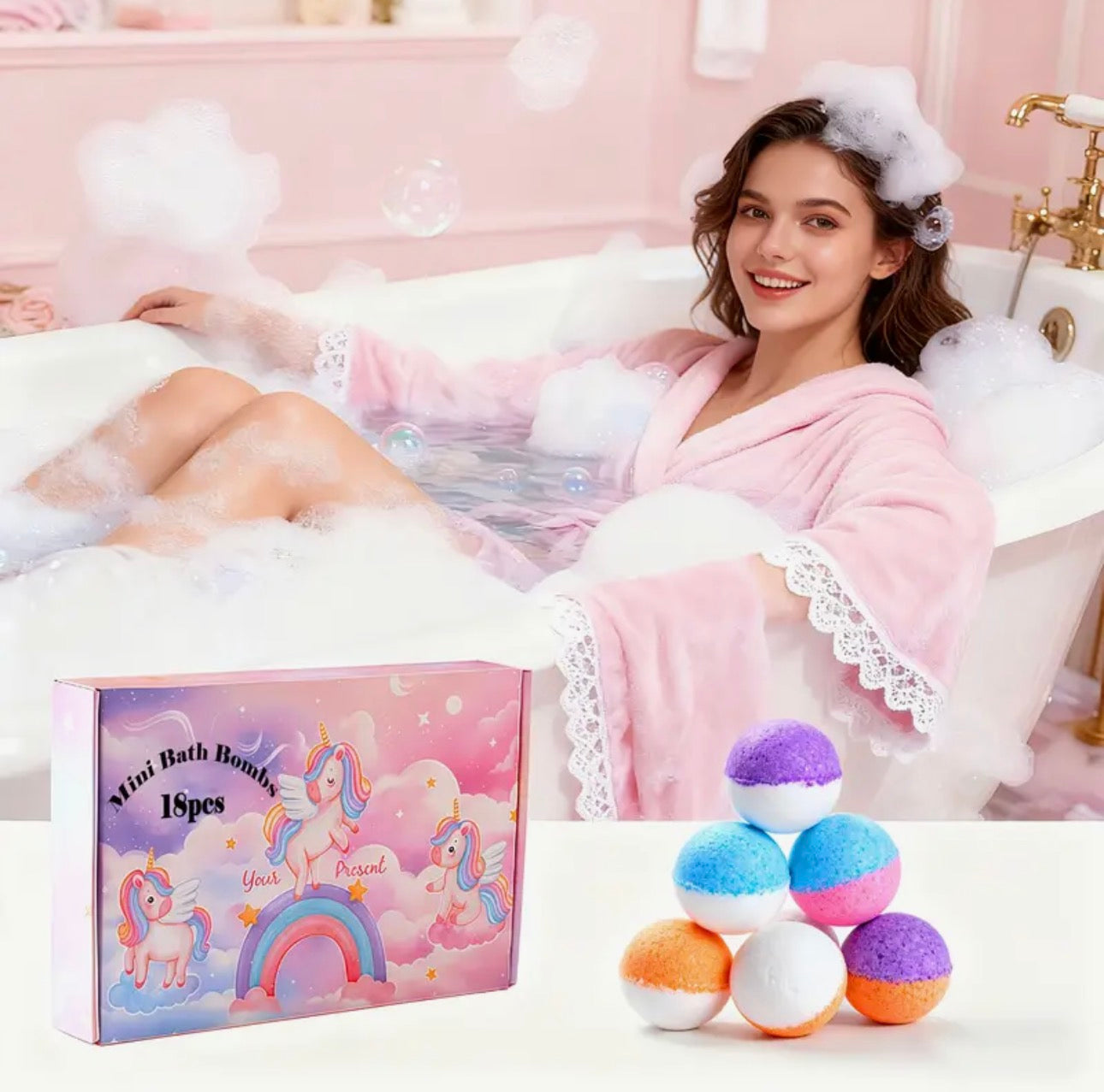 18 mini bath bombs