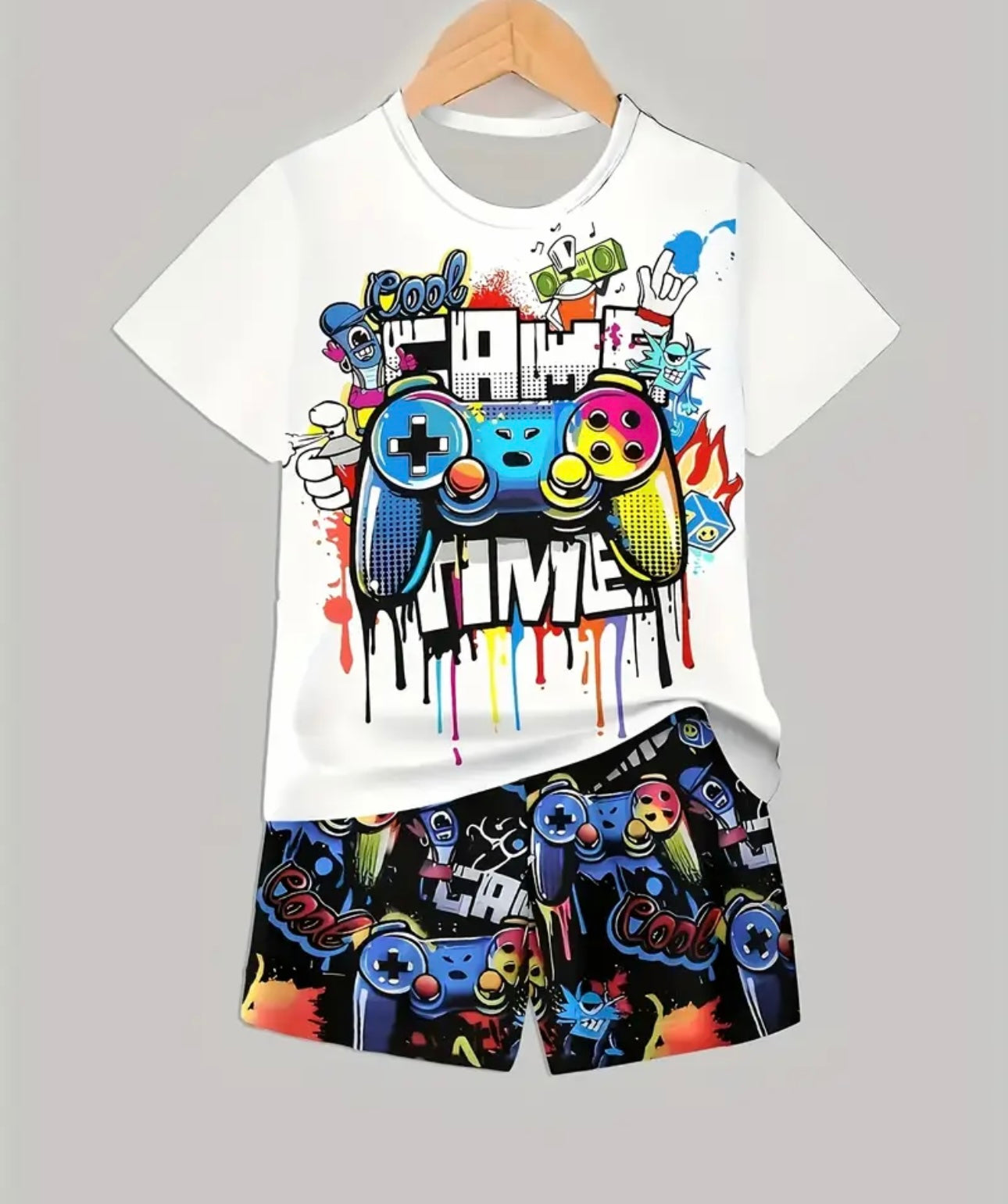 Boys Gamer Short Sleeve T-Shirt & Shorts Set