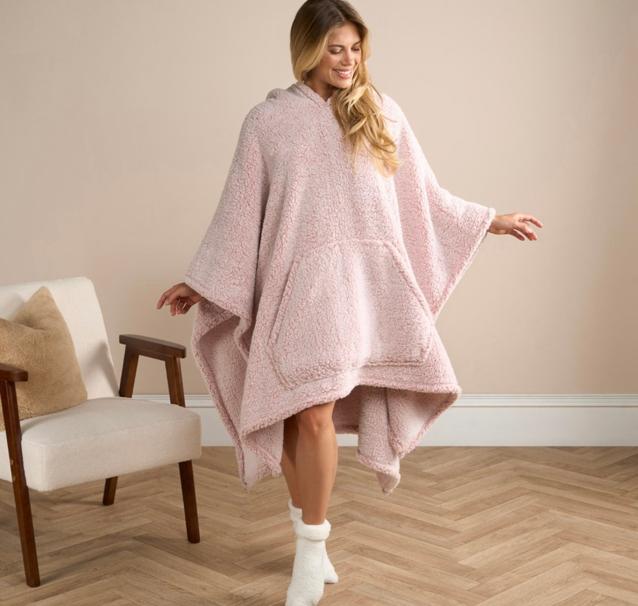 Adults Teddy Marl Poncho