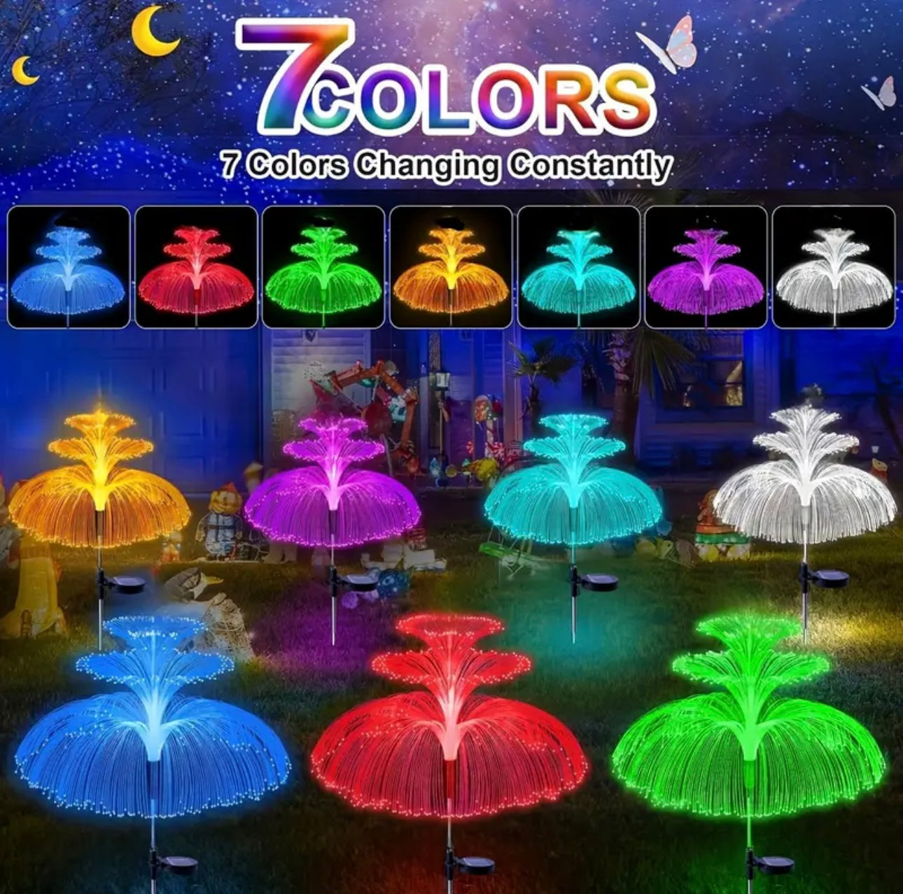 1pc Solar Jellyfish Lamp LED Light Outdoor Decorative