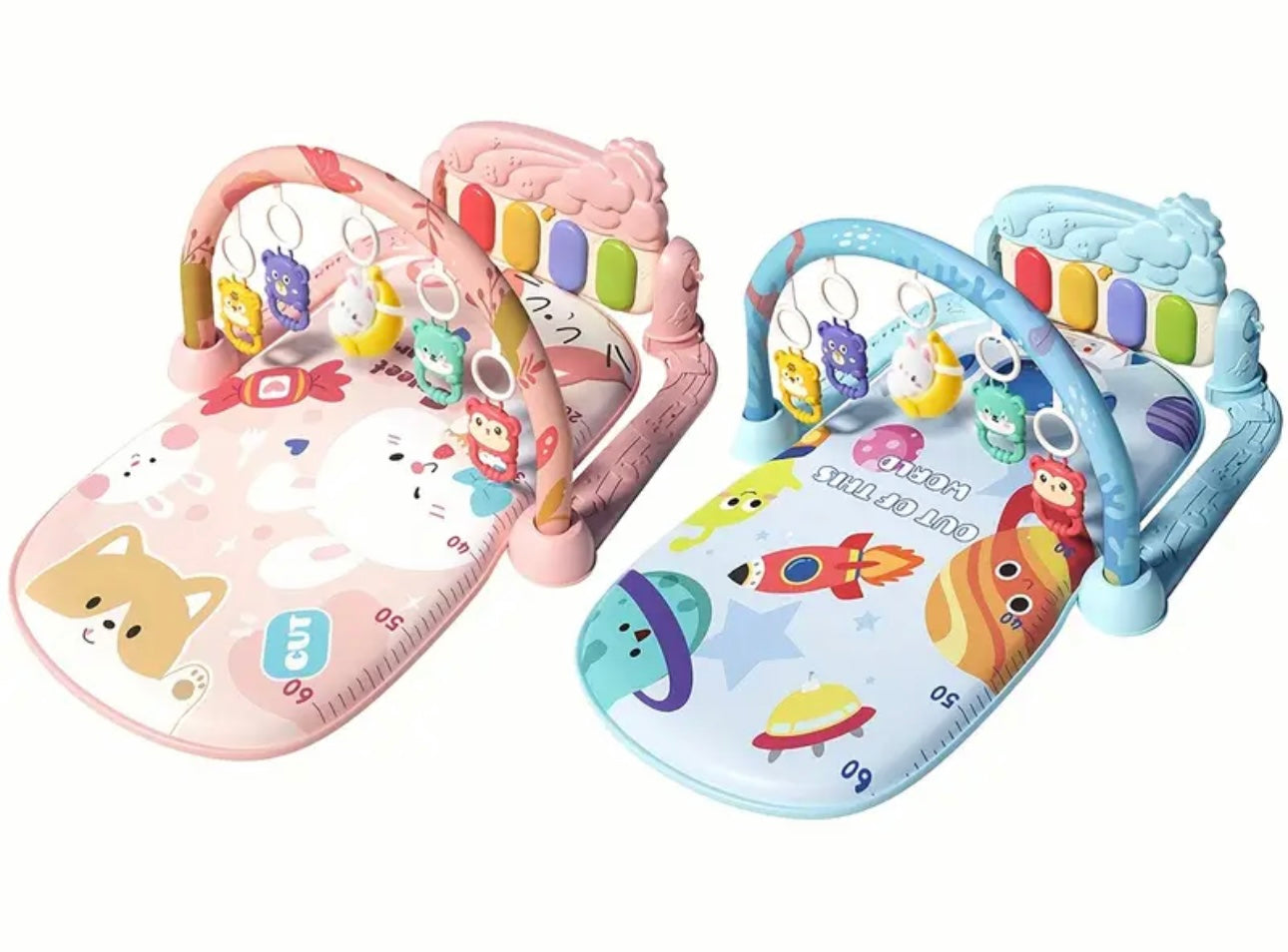 Colorful Gym Activity Mat with Musical Piano & Sensory Toys