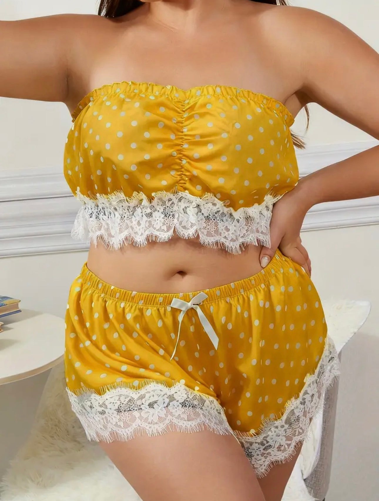 Plus size dot pyjamas