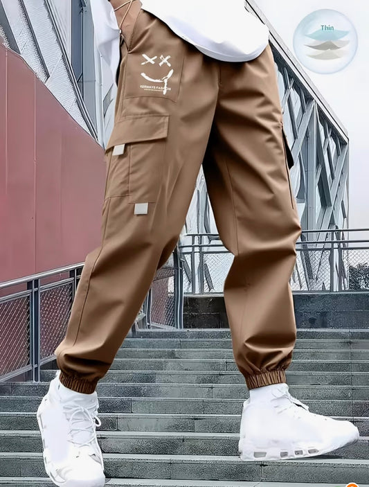 Boys Stylish Print Casual Cargo Pants